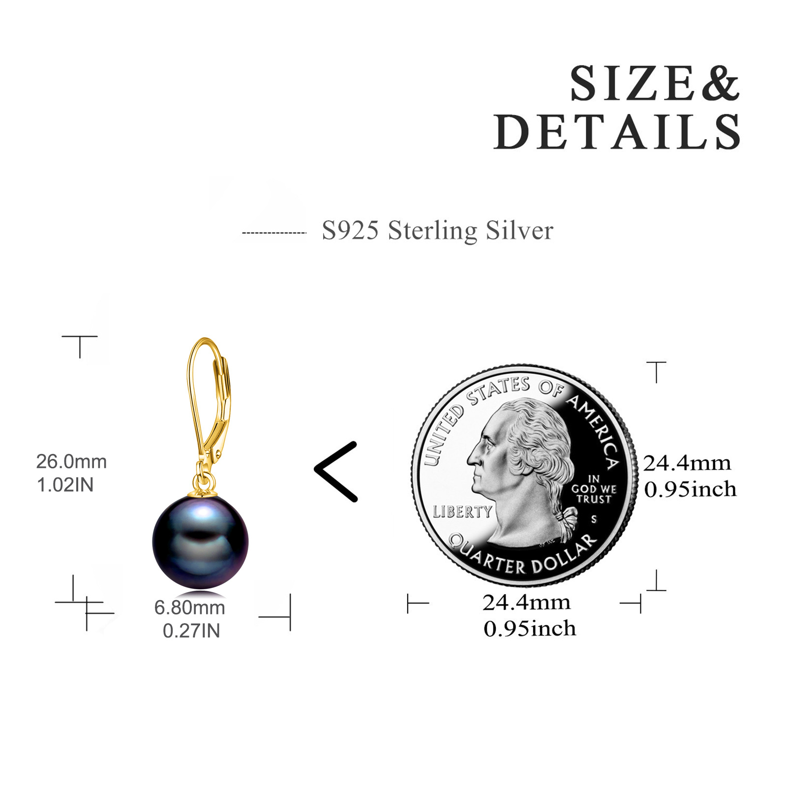 Women's 18K Gold Plated Freshwater Pearl Earrings — Christmas Gift