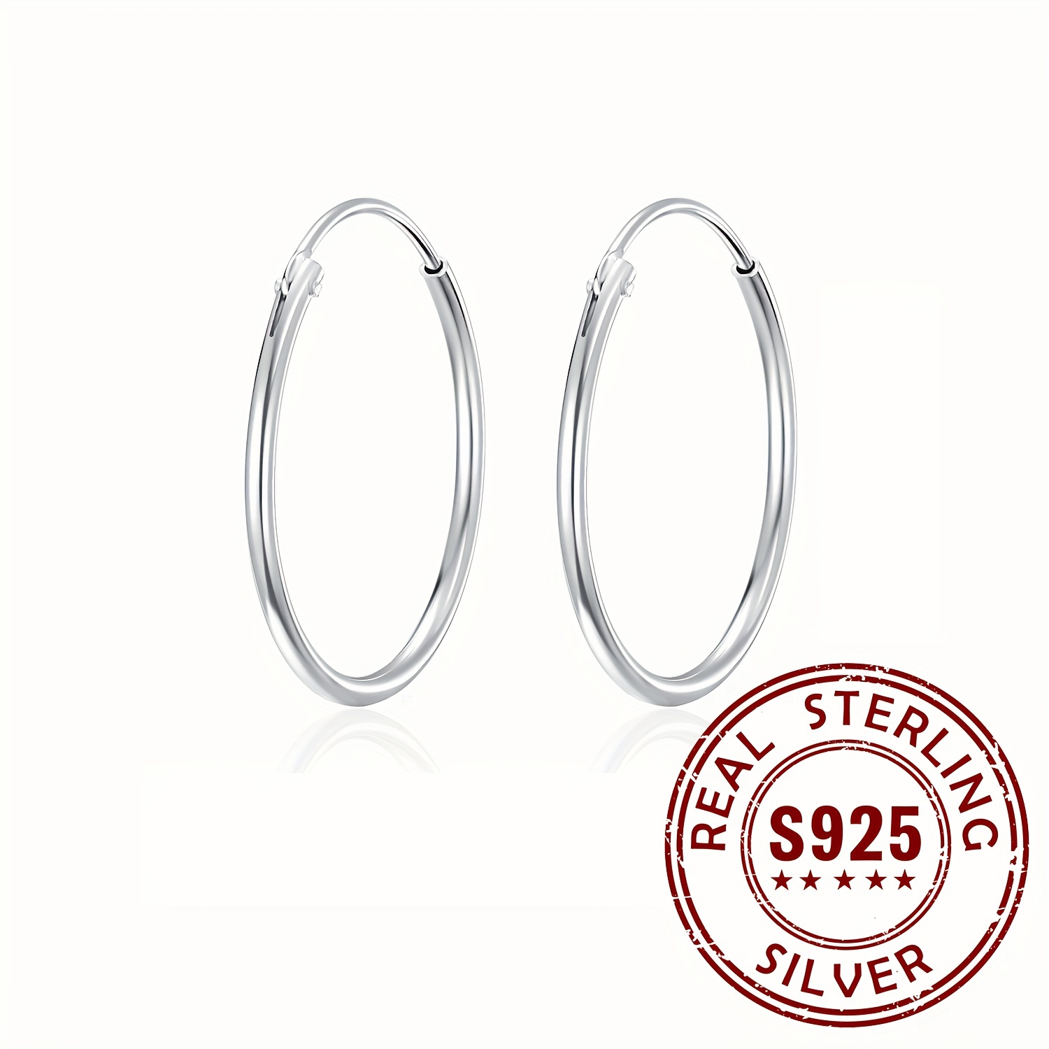 IDJEOABL Sterling Silver Hoop Earrings for Women Trendy Silver