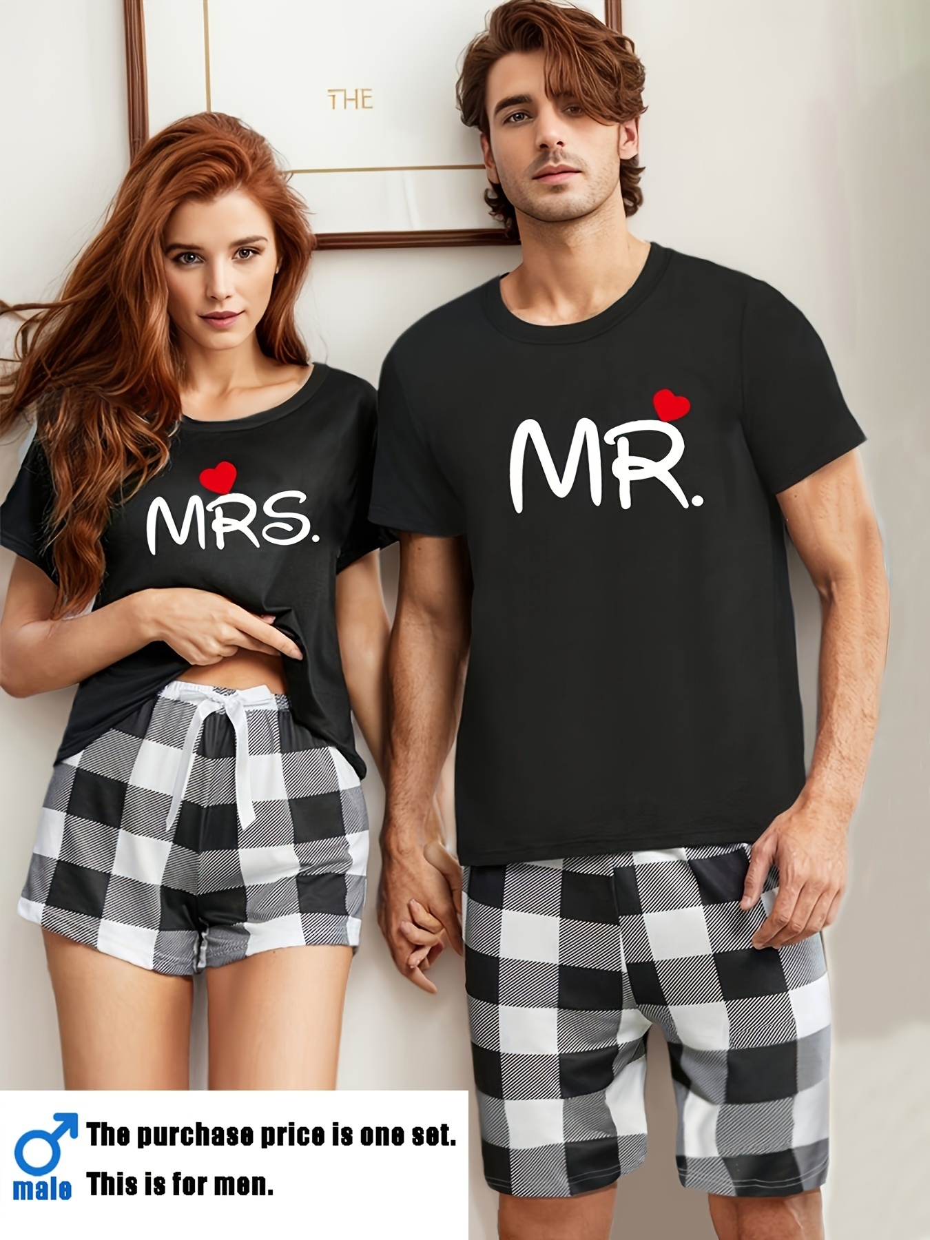 Men'S Or Women'S Short-Sleeved And Shorts Homewear Set Available As Couple Style The Price Is for a Single Item