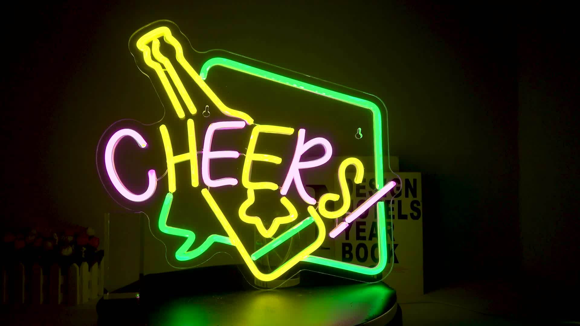 ビール　CHEERZ CheerS 乾杯　ネオンサイン看板　インテリア　ジョッキ 楽天市場】【28時間1000円クーポン!先着20名様】LiQi ネオン