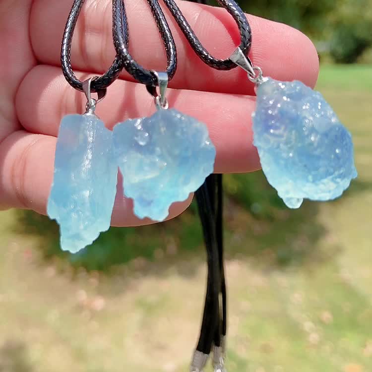 Peacock Blue Quartz Crystal Energy Healing Necklace | Rei of Light Jewelry  | Spiritual Gemstones