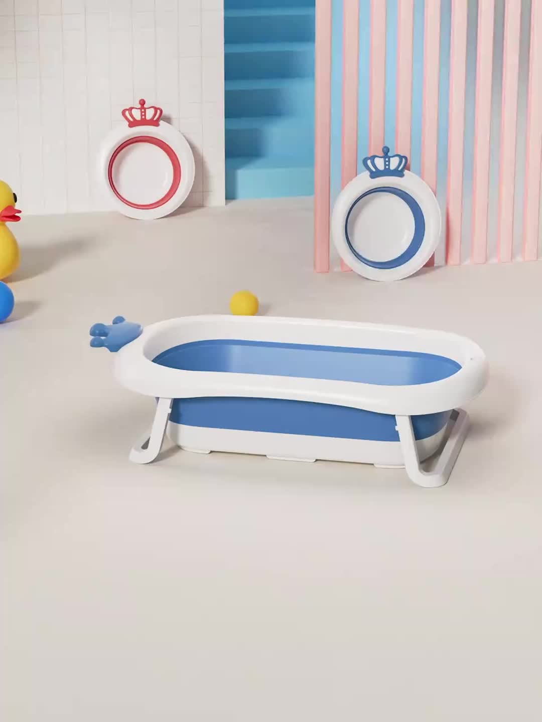 Vasca da bagno pieghevole splendente per neonati Bagno per bambini