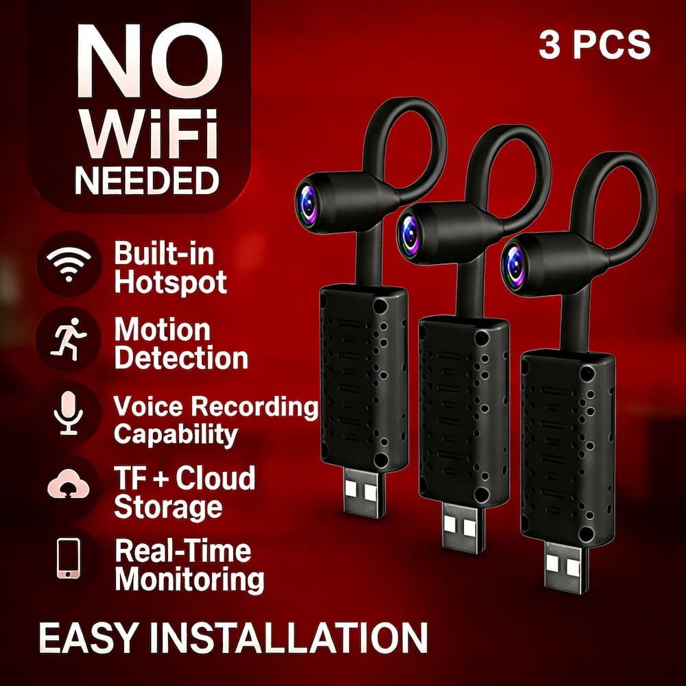 TEMU 3pcs 1024p Smart Mini Camera, Motion Detection, Built-in Ap Hotspot, Real-time Viewing Without Internet, 2.4g Flexible Lens, Portable And