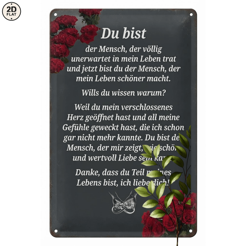 Image of 2d Flat, 1pc Metal Sign. Red Roses Frame Perfect For Home, Office, Bar, Outdoor Decor 20x30cm 2d Flat, 2d Flat