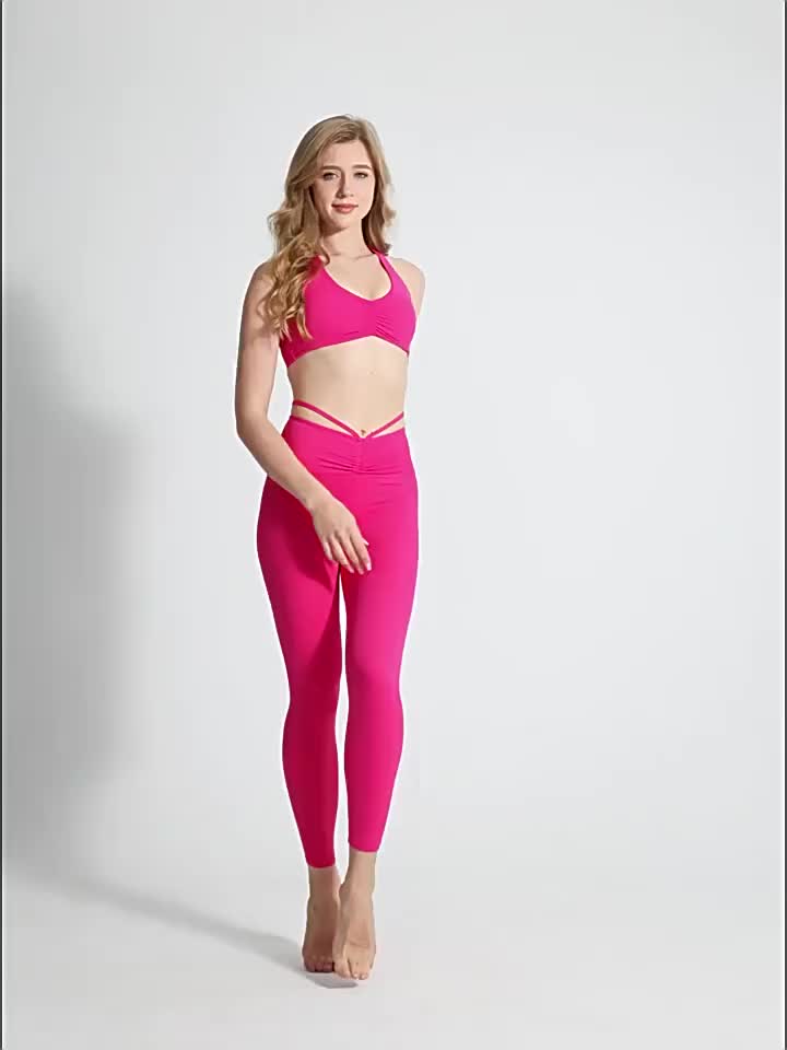 Women's Sexy Strap Yoga Leggings - High Elastic Slimming & Tight-Fitting  Casual Pants for Activewear
