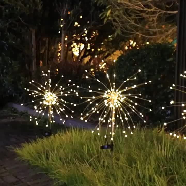 2 Pezzi Luci Fuochi D'artificio Solari Esterni 90/120 Luci - Temu Italy