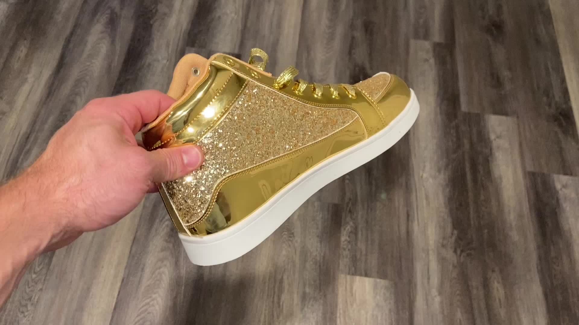 gold high top sneakers