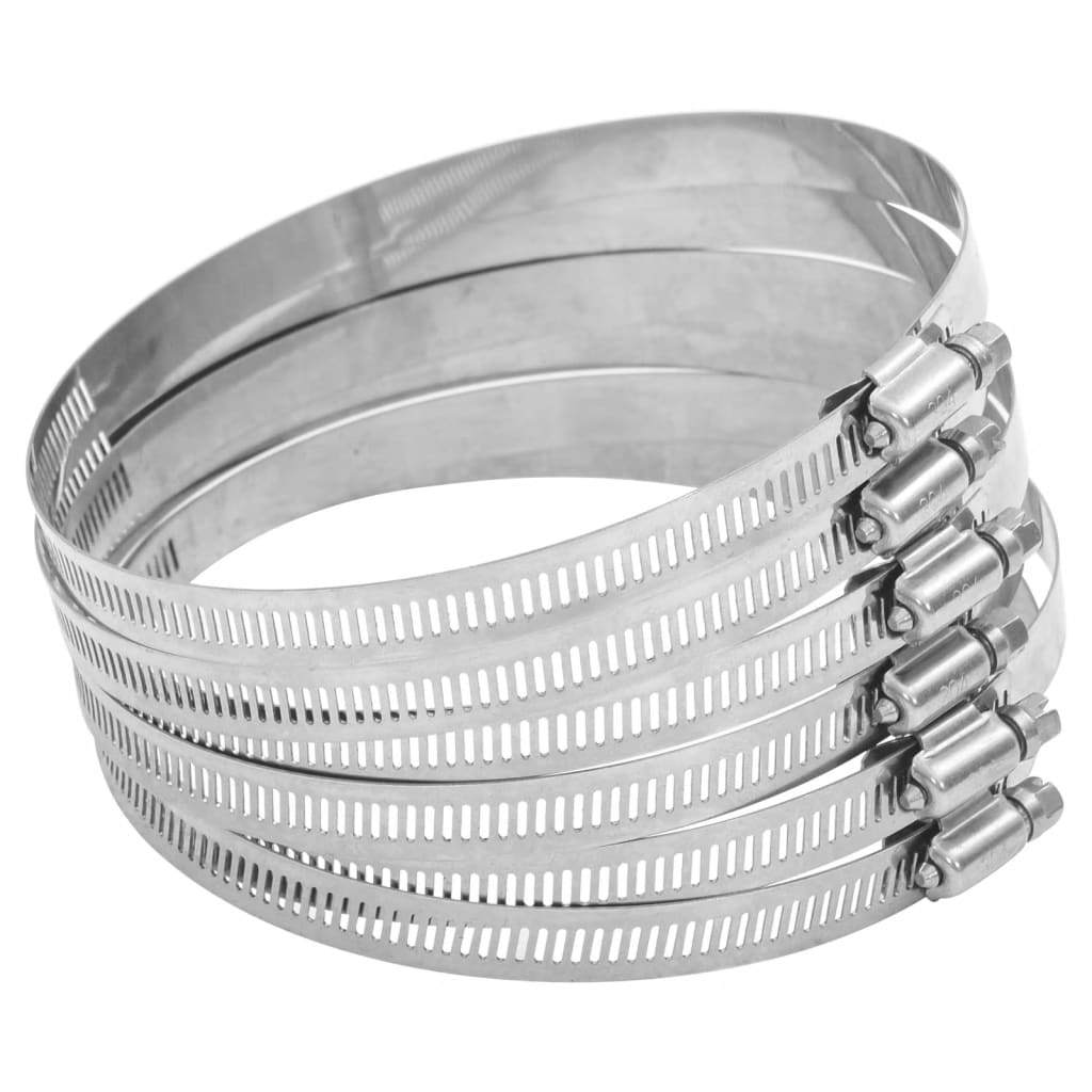 Gecheer 6-pack Stainless Steel Hose Clamps, 91-140mm Adjustable Metal Worm Clamp For Water Hose, Air Hose, And Cable Management