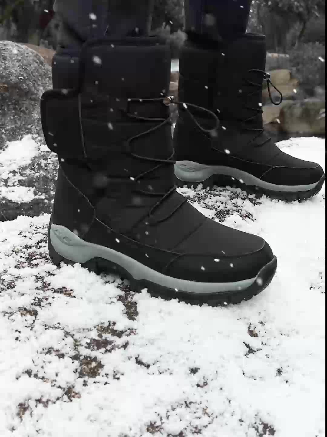 Botas De Nieve Para Hombre Al Aire Libre, Zapatos Térmicos De Invierno,  Botas De Senderismo A Prueba De Viento Con Forro Difuso