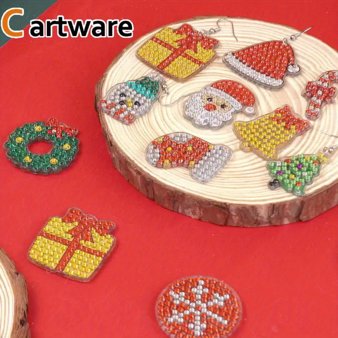 20pcs Snowflake Pattern Diamond Art Earring Set, Winter Theme