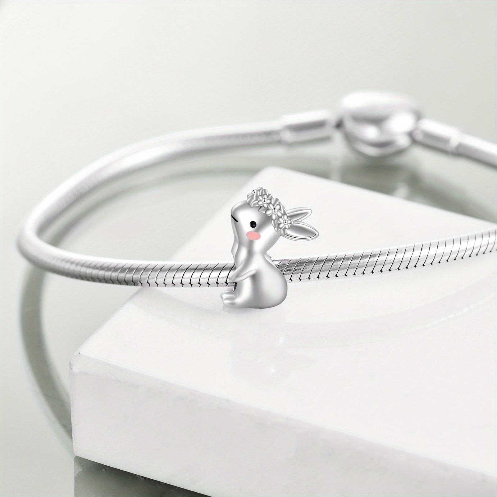 925 Sterling Silver Rabbit Charm Bracelet for Women