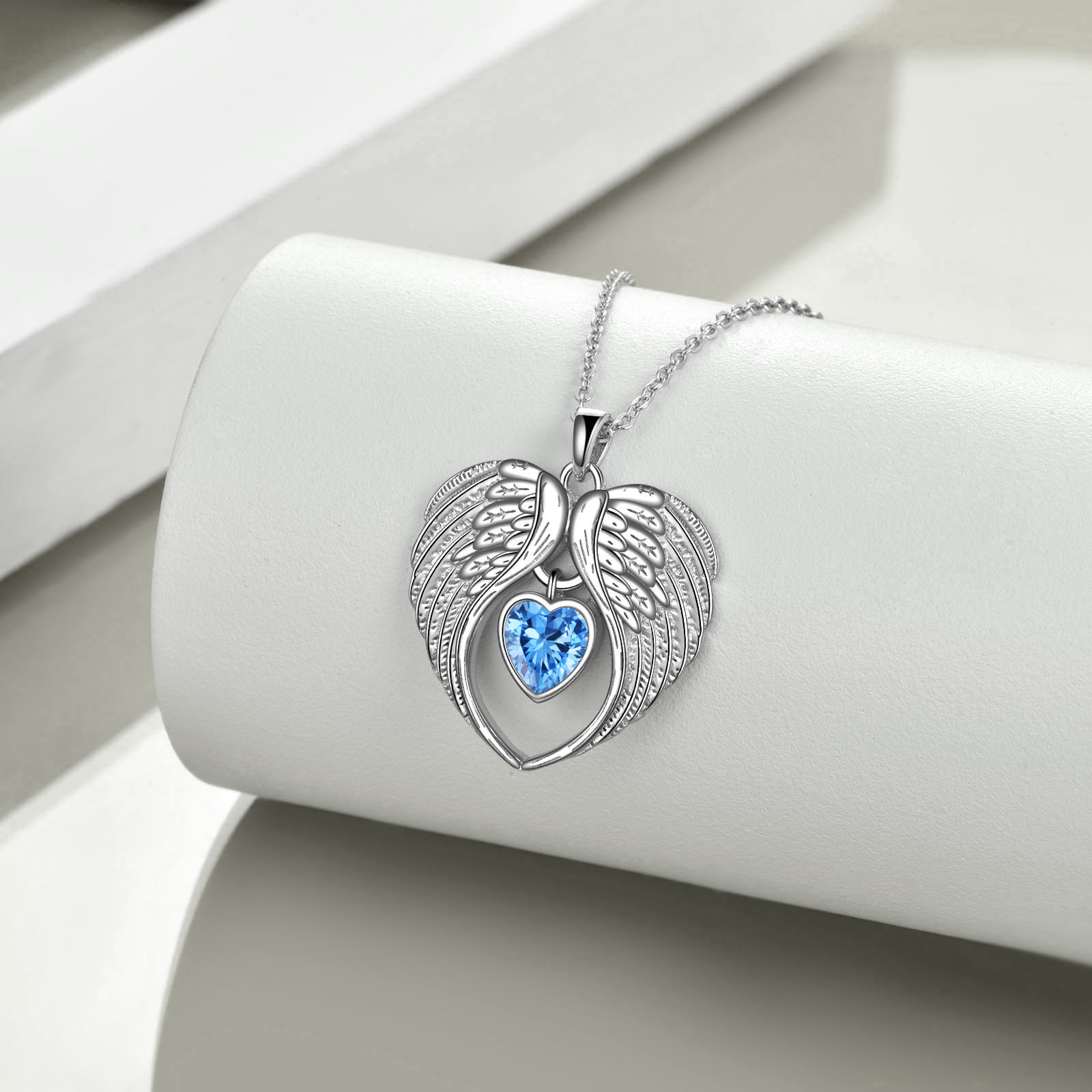 Angel Wings Sterling Silver Guardian Angel Necklace
