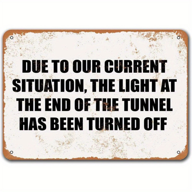 TEMU 2d Flat - A Humorous Metal Wall Art Sign That 'the Light At The End Of Turned Off', Ideal For Decorating Homes, Restaurants, Bars, Cafes,