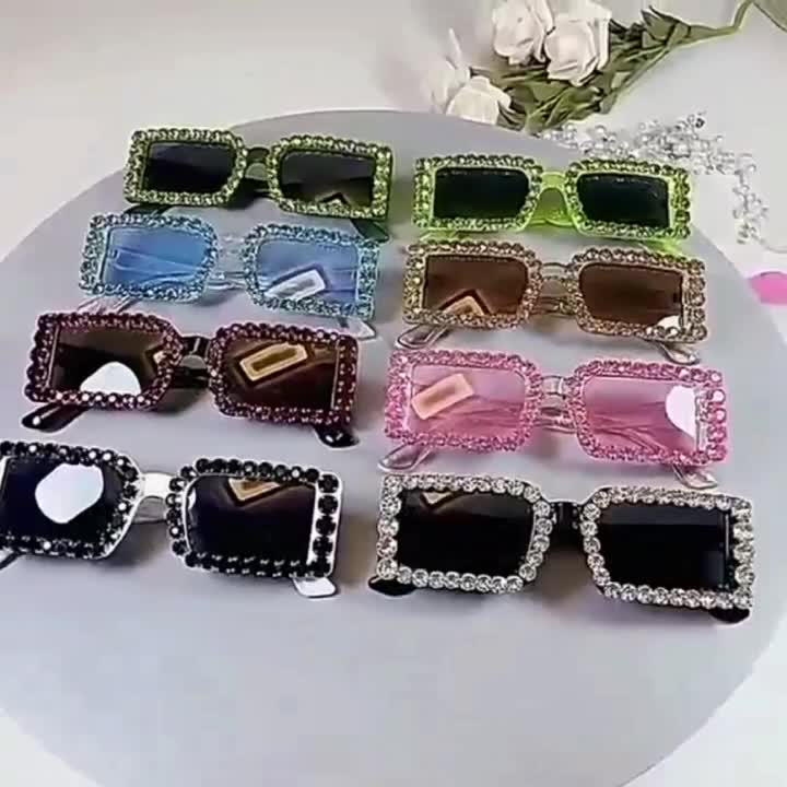 Oversized Square Sunglasses For Women Men Luxury Color Block Rhinestone  Decor Decorative Glasses For Party Prom Club - Temu