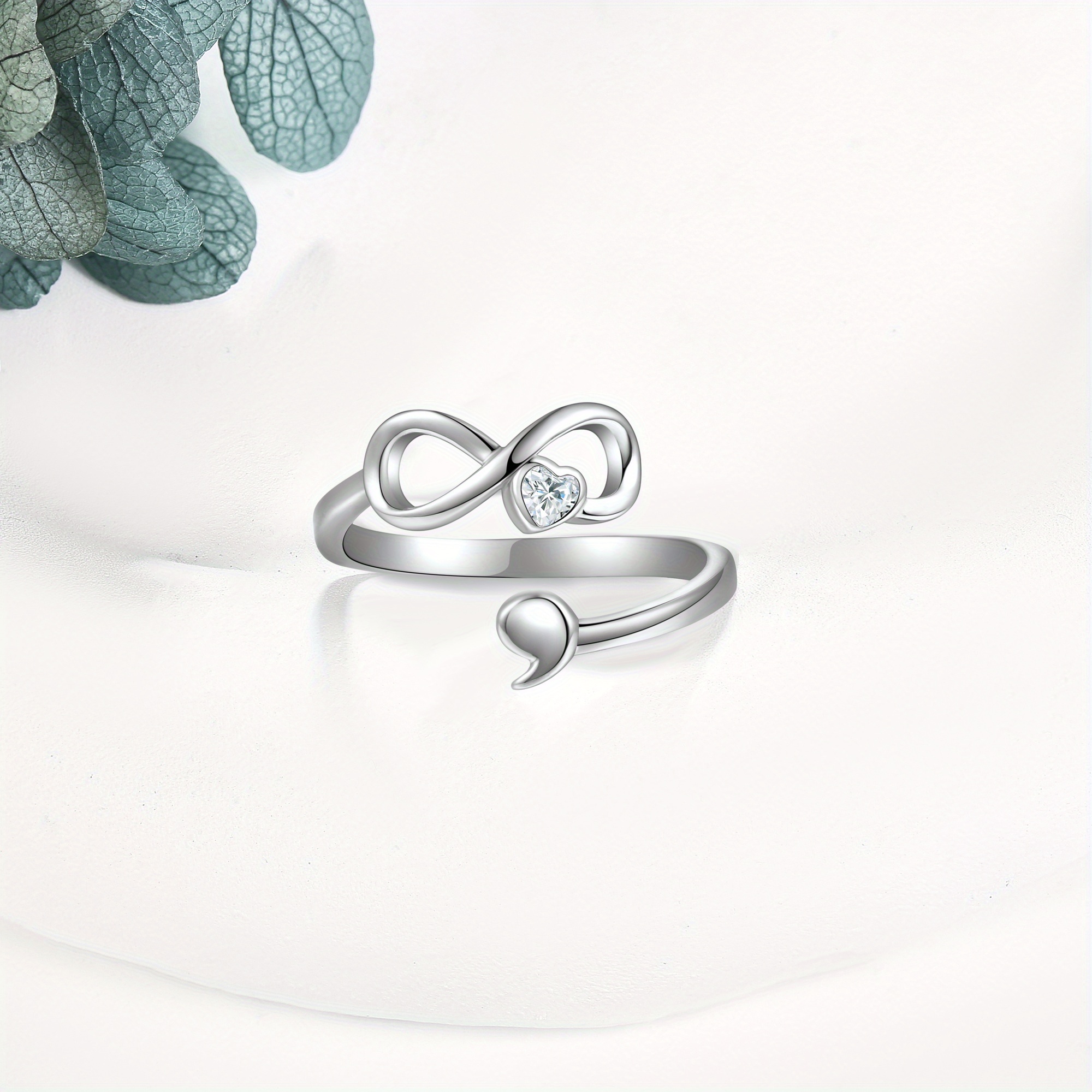 Semicolon Ring 925 Sterling Silver Wrap Rings for Women