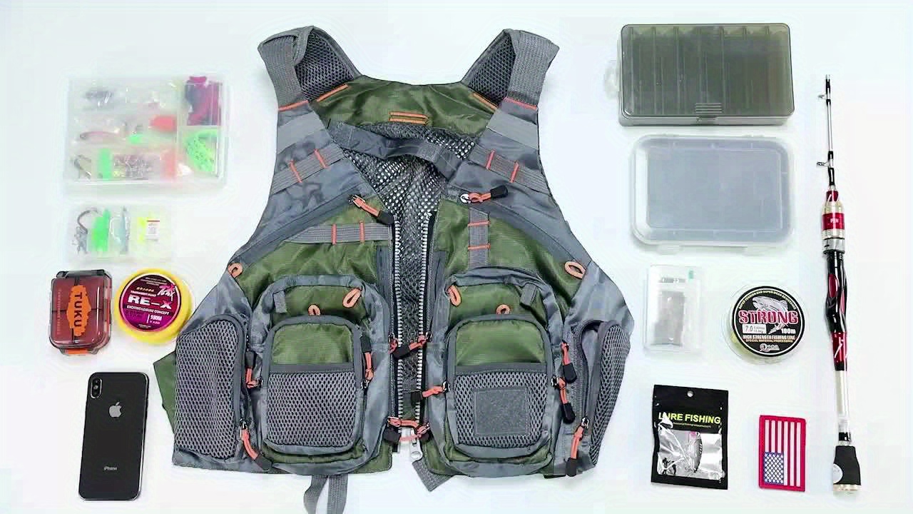 Night Cat Fishing Vest - Lightweight Utility Vest With 14 Pockets For Outdoor Activities