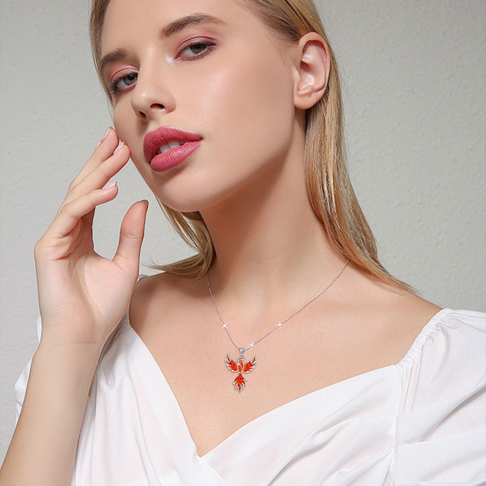 Sterling Silver Phoenix Pendant Necklace for Women
