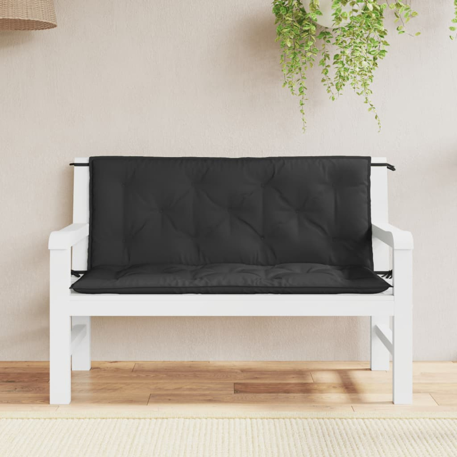 Garden Bench Cushions 2pcs Black 120x50x7 Cm Oxford Fabric