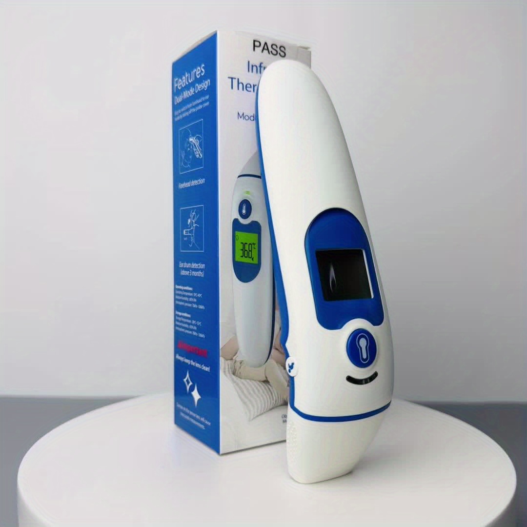 This Is a Dual-Function -Grade Infrared Thermometer That Can Measure Temperature from Both The Ear And Forehead, Ensuring Precise Readings for Family Health Monitoring. (AAA Batteries Not Included) - Image 9