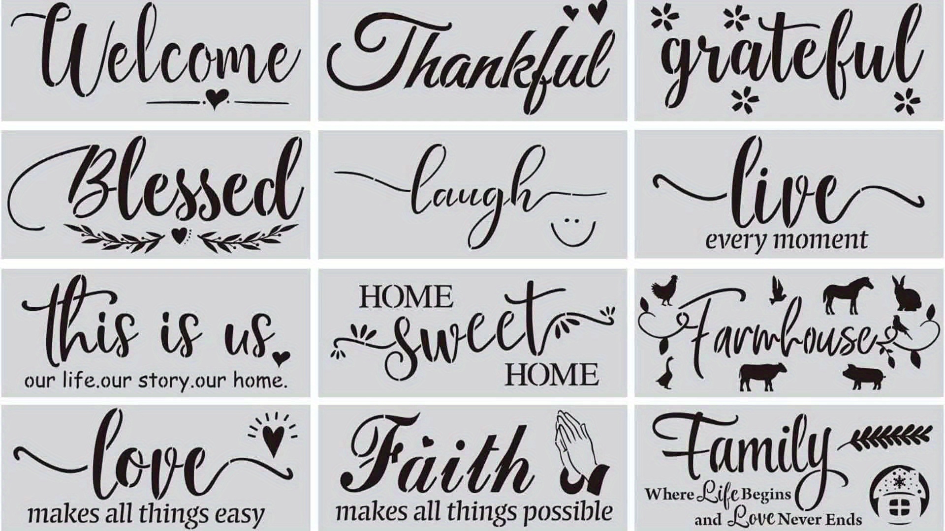 18pcs Letter Stencils For Painting On Wood Canvas Laser Cut Painting  Stencil - Large Alphabet Welcome Calligraphy Font Suitable For Home Decor &  DIY C