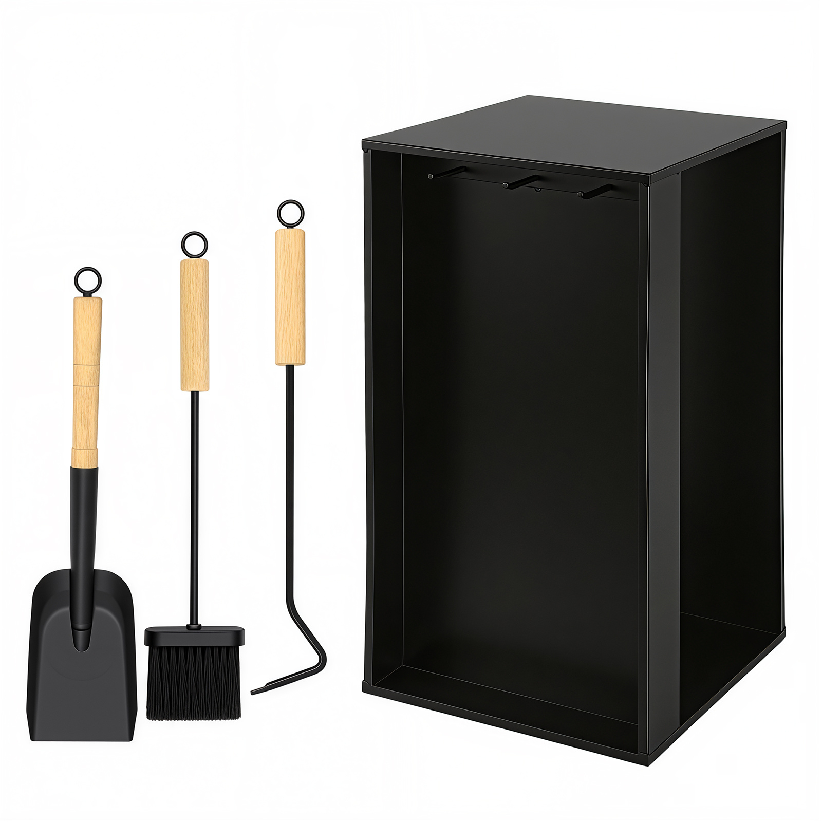 Image of Firewood Rack In , 54 X 29 X , 0.8mm - 1pc Design With 3 Fireplace Tools, Space-saving And Sturdy For Fireplace, Stove And Home