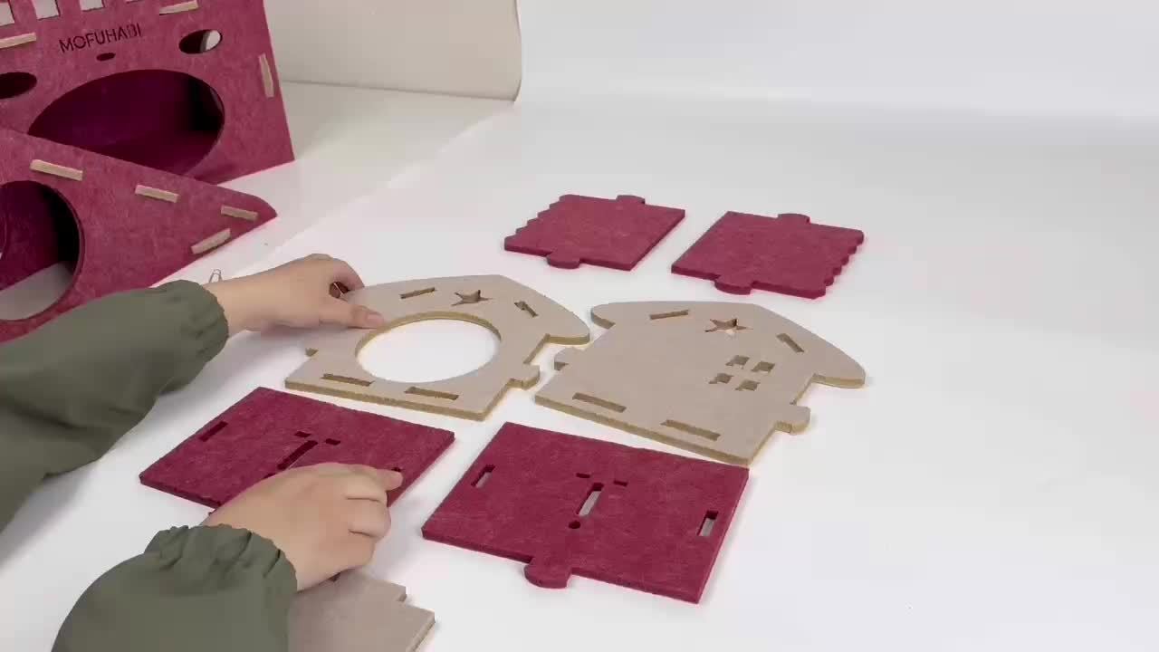 Double-Layer Pet Bed with Detachable Hideout