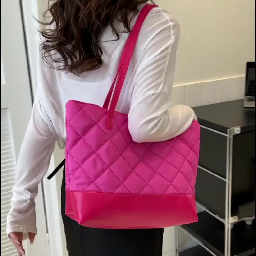 Simple Puffer Quilted Tote Bag, Retro Argyle Shoulder Bag, Lightweight  Padded Handbag For Women - Temu Israel