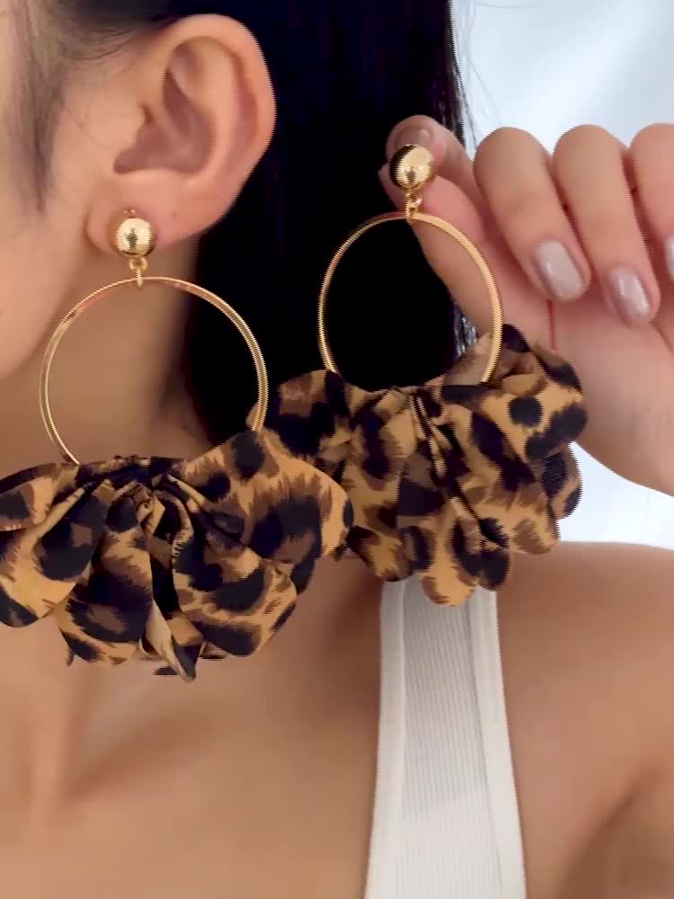 Leopard Print Dangle Earrings for Parties & All Seasons