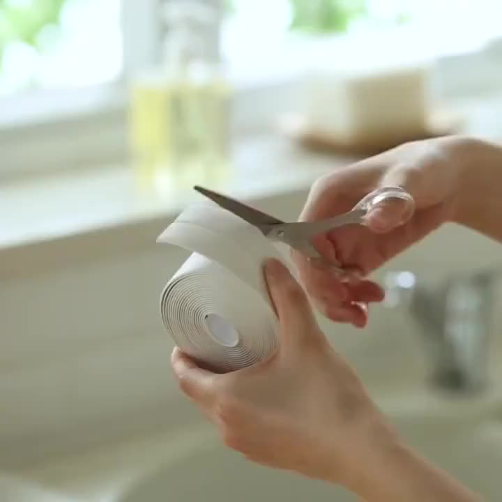 Waterproof White Pvc Self adhesive Tape Perfect For Bathroom - Temu