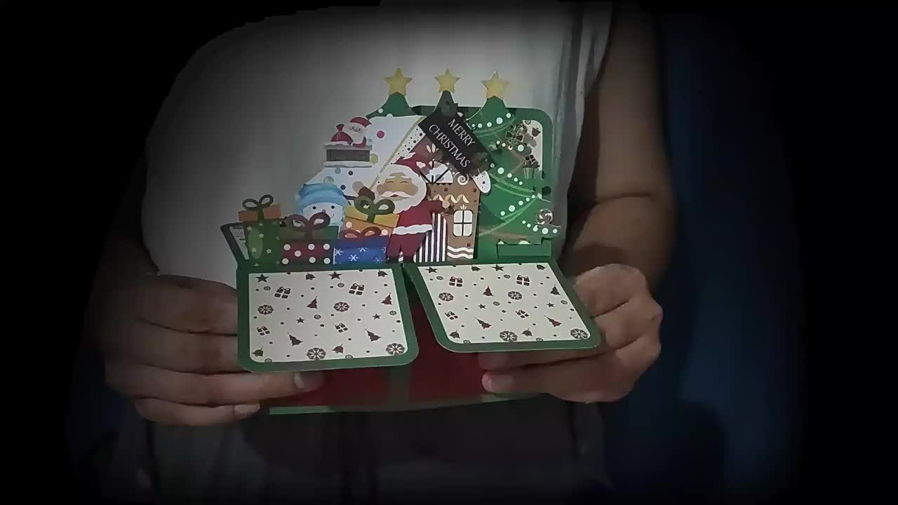 Christmas Happy Music & Lights Santa Tree Snowflakes Night Blessings