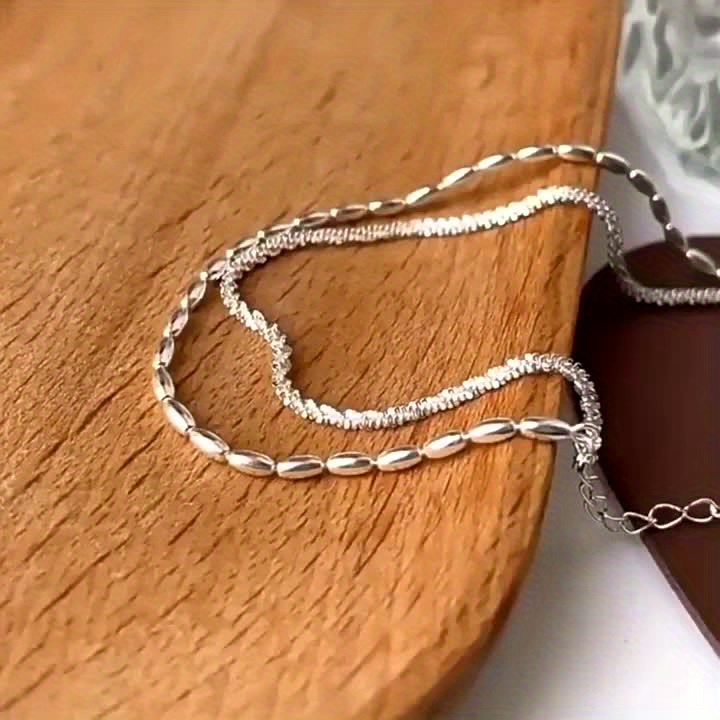 925 Silver Double Layer Galaxy Bracelet Stackable Wrist Jewelry