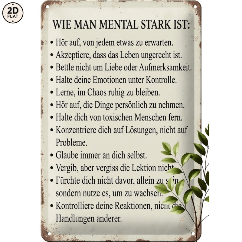Image of 2d Flat - 1pc Metal Sign. Strong Rules For Perfect For Home, Office, Bar, Outdoor Decor 20x30cm 2d Flat