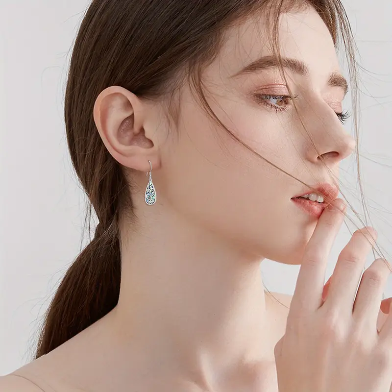 teardrop   earrings for women 925 sterling silver dangle earrings abalone shell earring for women Product details 0