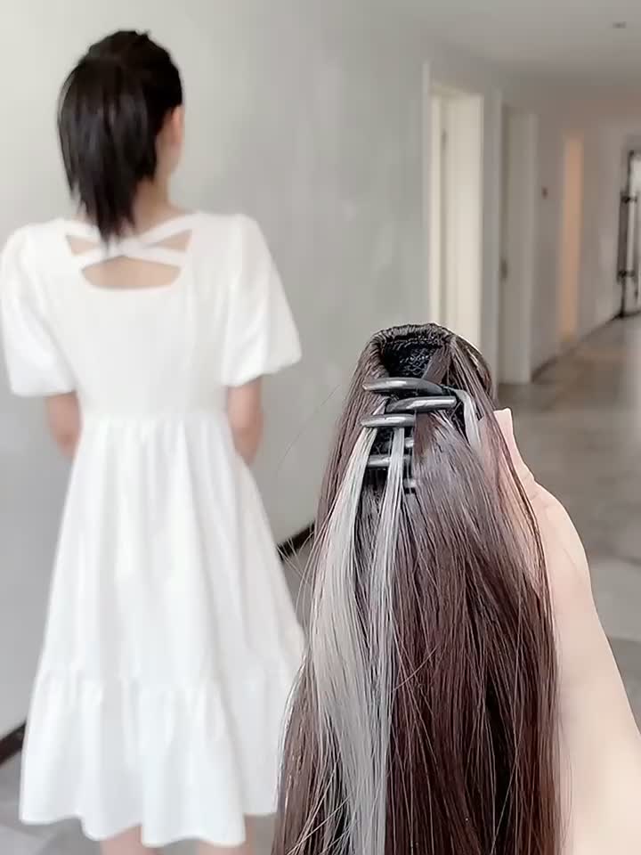 Highlight Curly Wavy Claw Clip Ponytail Extension Hairpiece