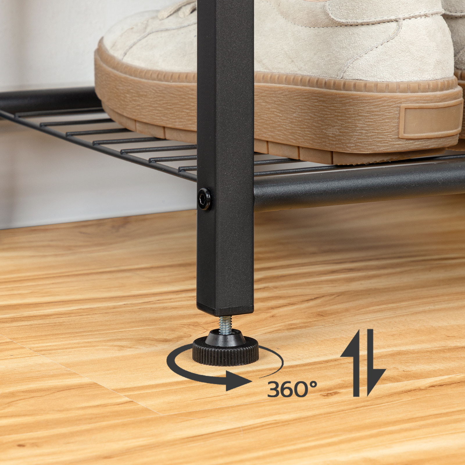 Rustic Brown & Black Free-Standing Coat Rack with 9 Hooks
