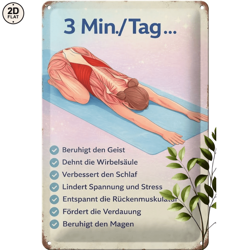 Image of 2d Flat - 1pc Metal Sign. 3 Minutes A Day 's Muscle Anatomy Benefits Health Sign Perfect For Home, Office, Bar, Outdoor Decor 20x30cm 2d Flat
