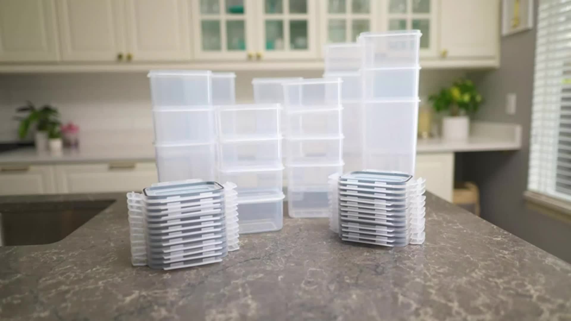 Contenedores herméticos para almacenamiento de alimentos con tapas, 14  unidades, recipientes de plástico para almacenamiento de cocina, para