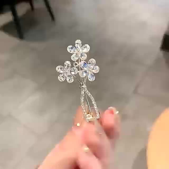 Sweet Flower Imitation Crystal Zircon Brooch Women's Alloy - Temu