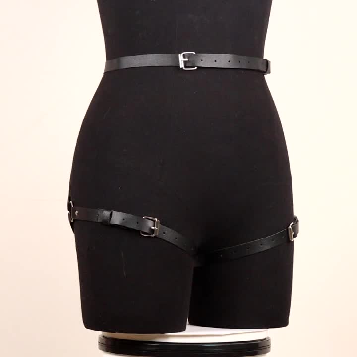 Sexy Leg Harness Black Pu Leather Hip Cover Adjustable - Temu