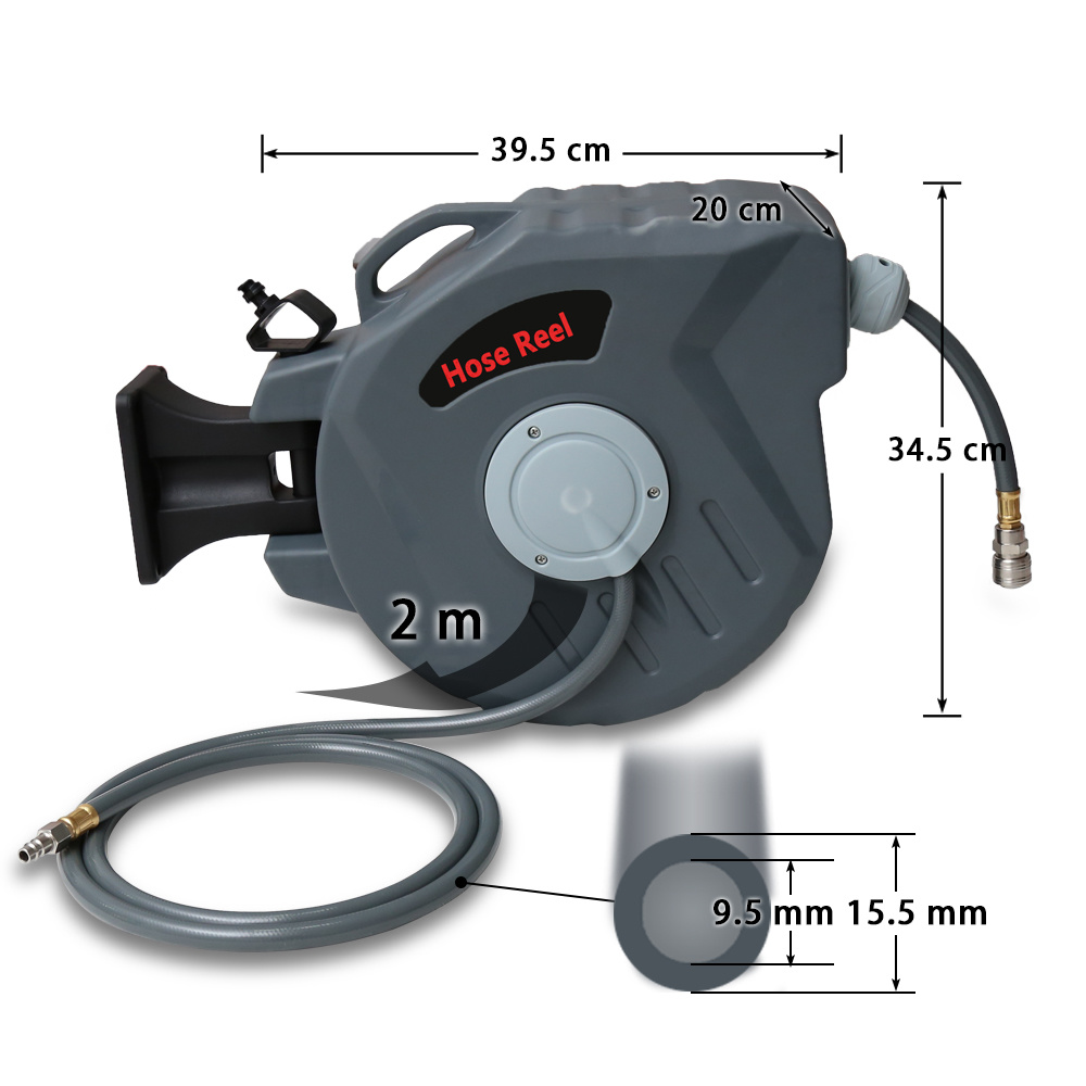 Image of Wall-mounted Automatic Retractable Air Hose Reel, Compressed Air Hose Reel -connect Fitting, Suitable For Garages, , And Industrial Applications