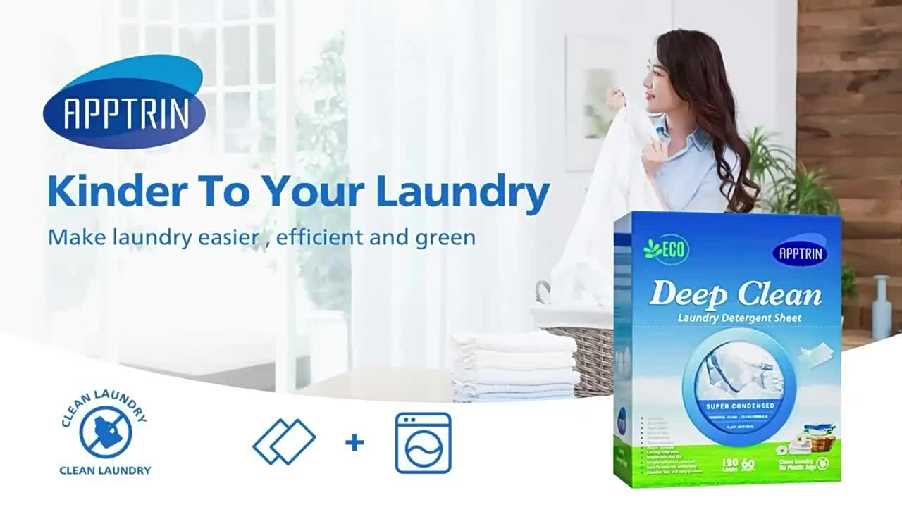 High Quality Eco Friendly Super Condensed Laundry Detergent Sheets