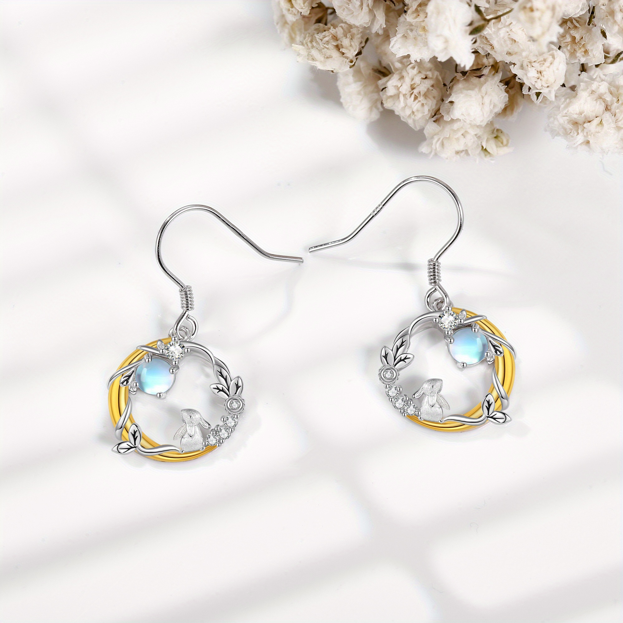 Women's Sterling Silver Bunny Dangle Earrings, Mother's Day Gift