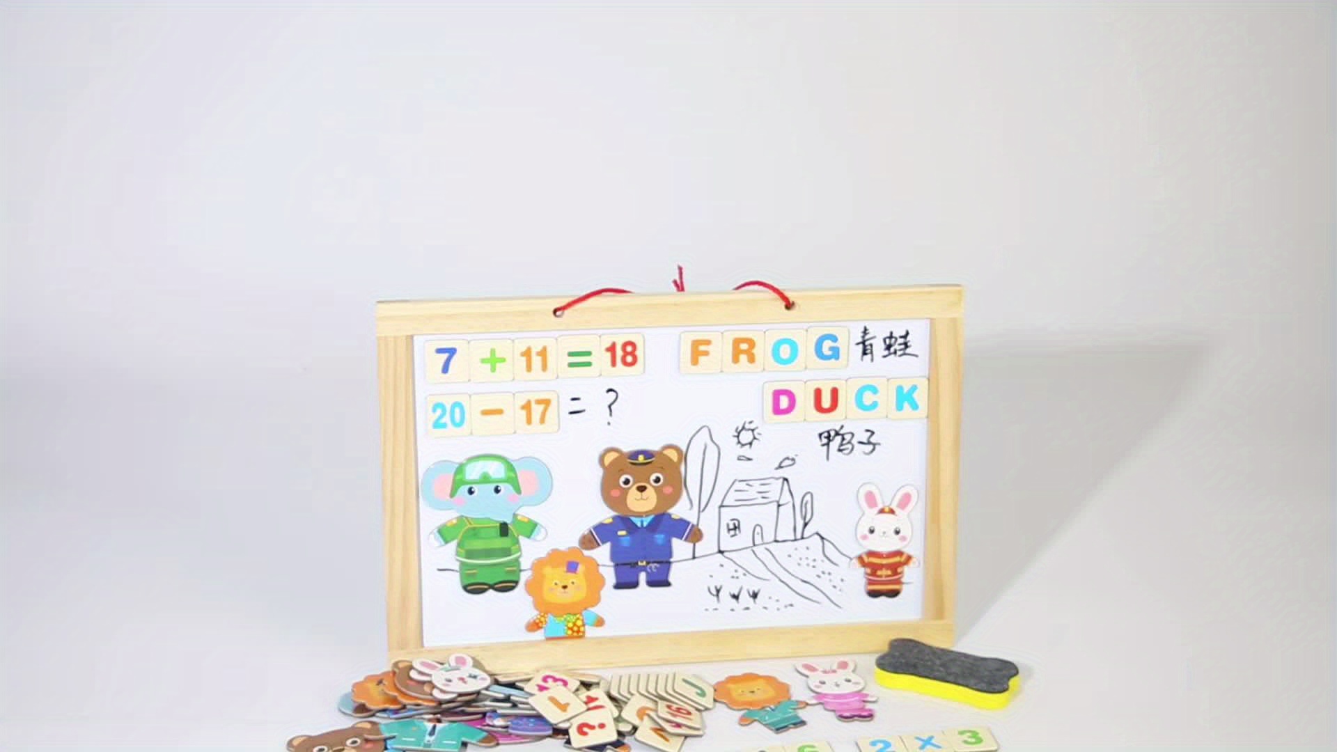 Kids Magnetic Drawing Board Bear Dress Up Puzzles Educational Number Magnets