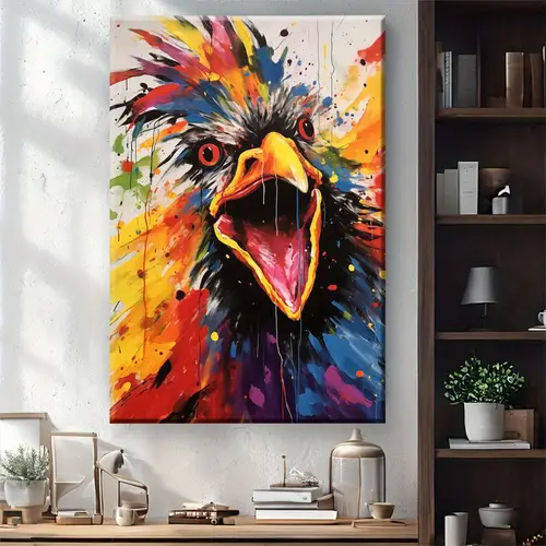 1pc abstract painting of a chicken with vibrant colors and ideal gift for bedroom living room hallway mural wall decoration room decoration