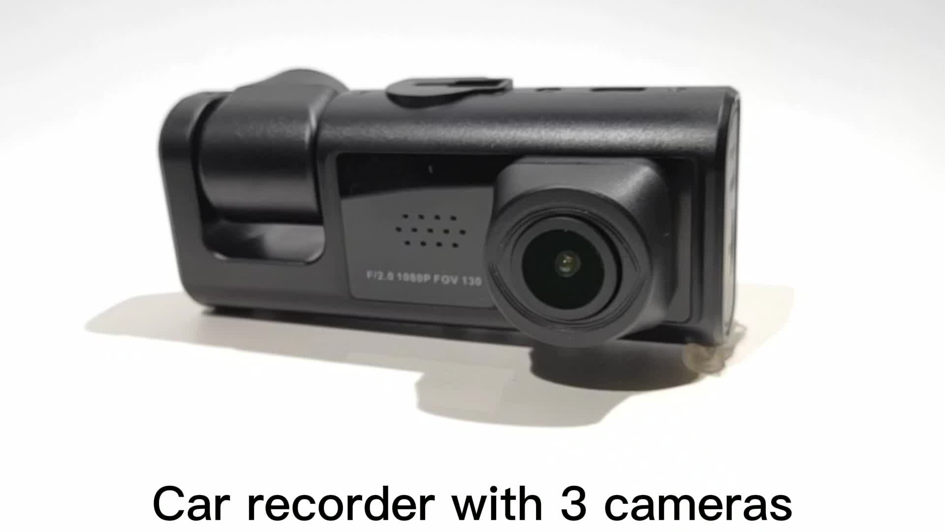 3 Channels Dash cam Car DVR 3LCD wifi 360° Driving Recorder Super