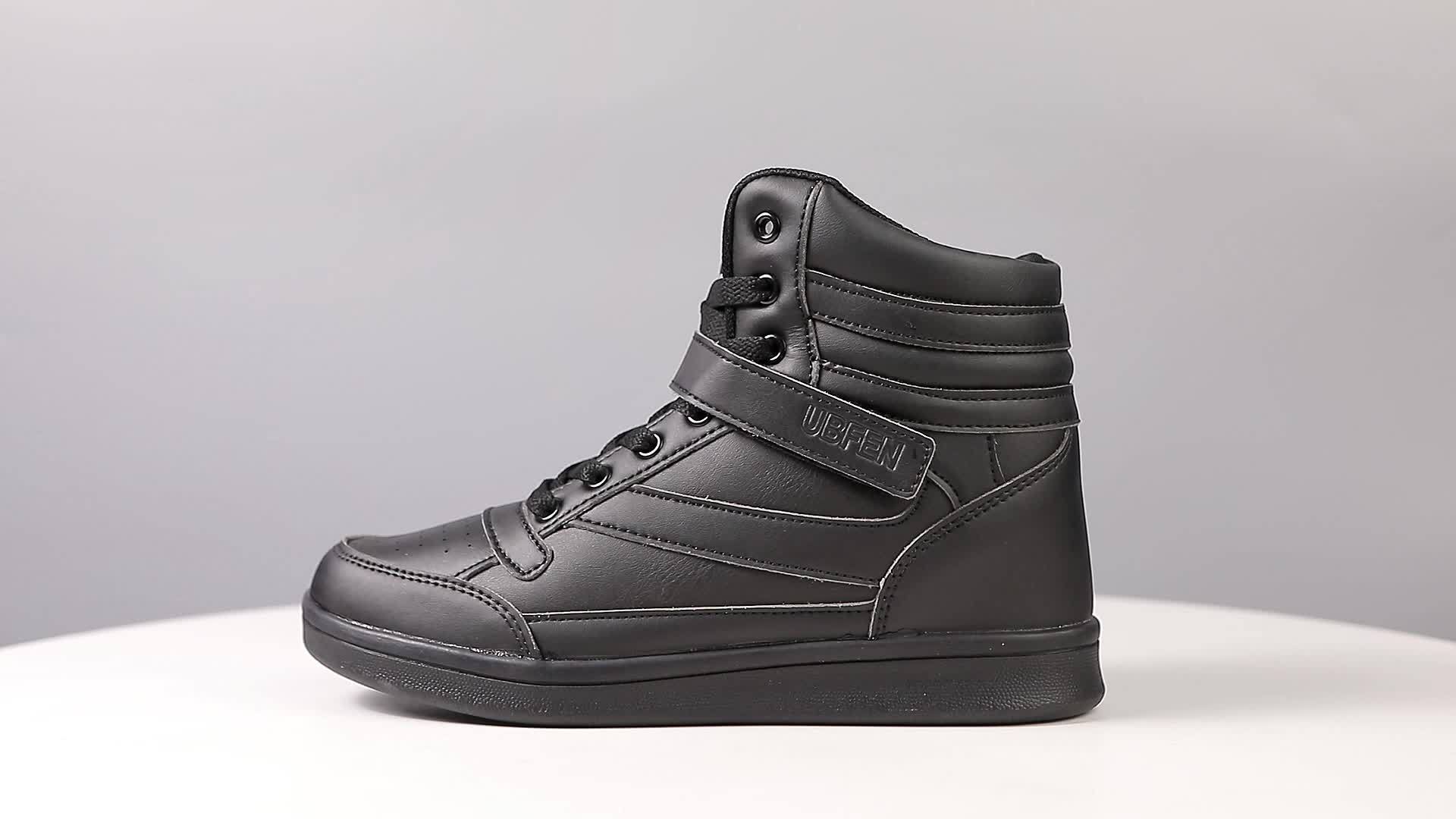 ladies black leather high tops