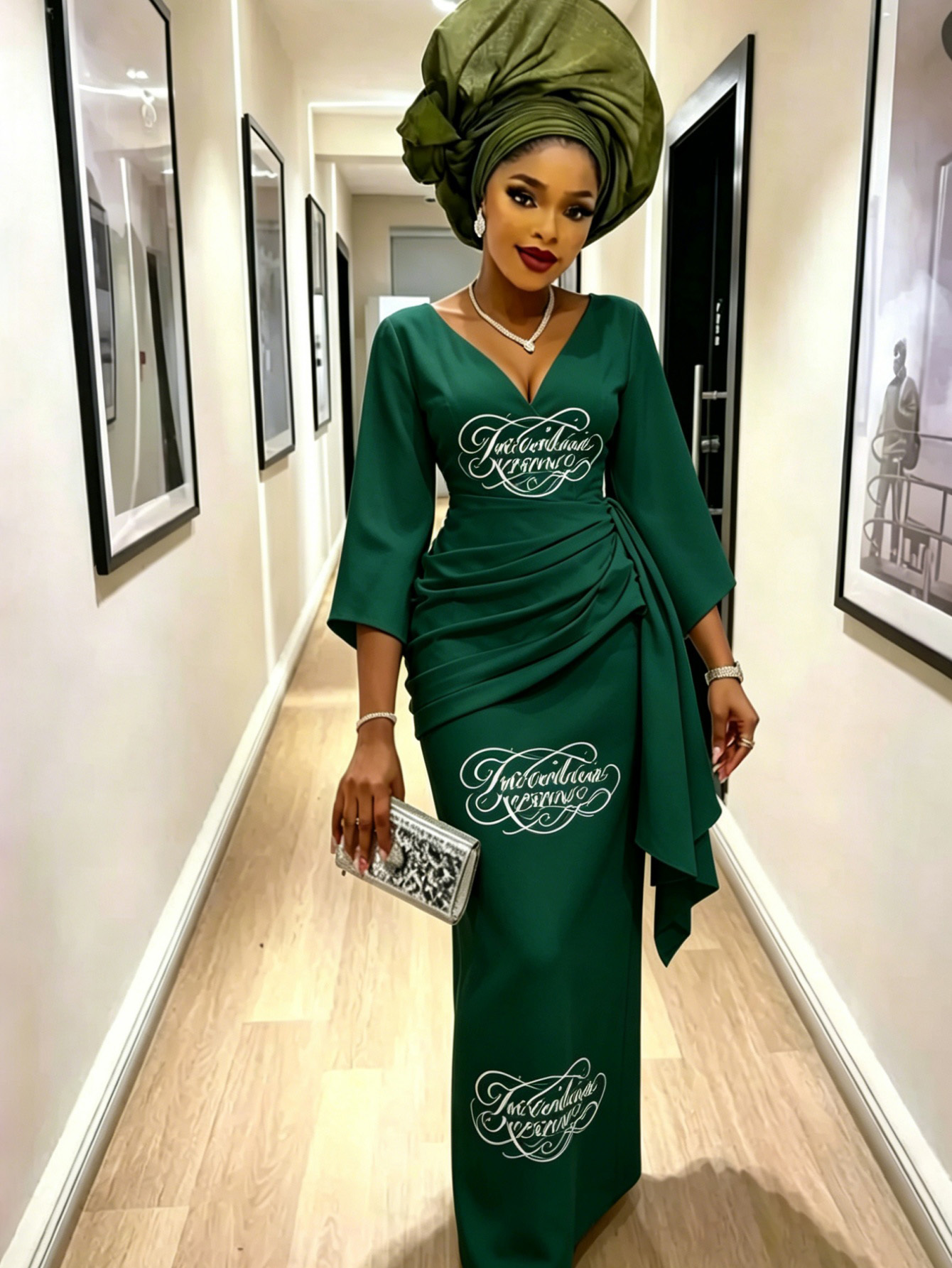 emerald green cocktail dress plus size sold on Temu United States