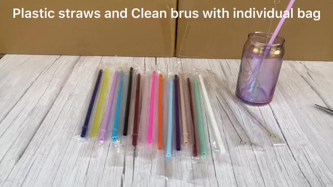 9 Or Long Rainbow Colored Clear Reusable Hard Plastic Straws For Tall Cups,  Tumblers And Mason Jars - Temu