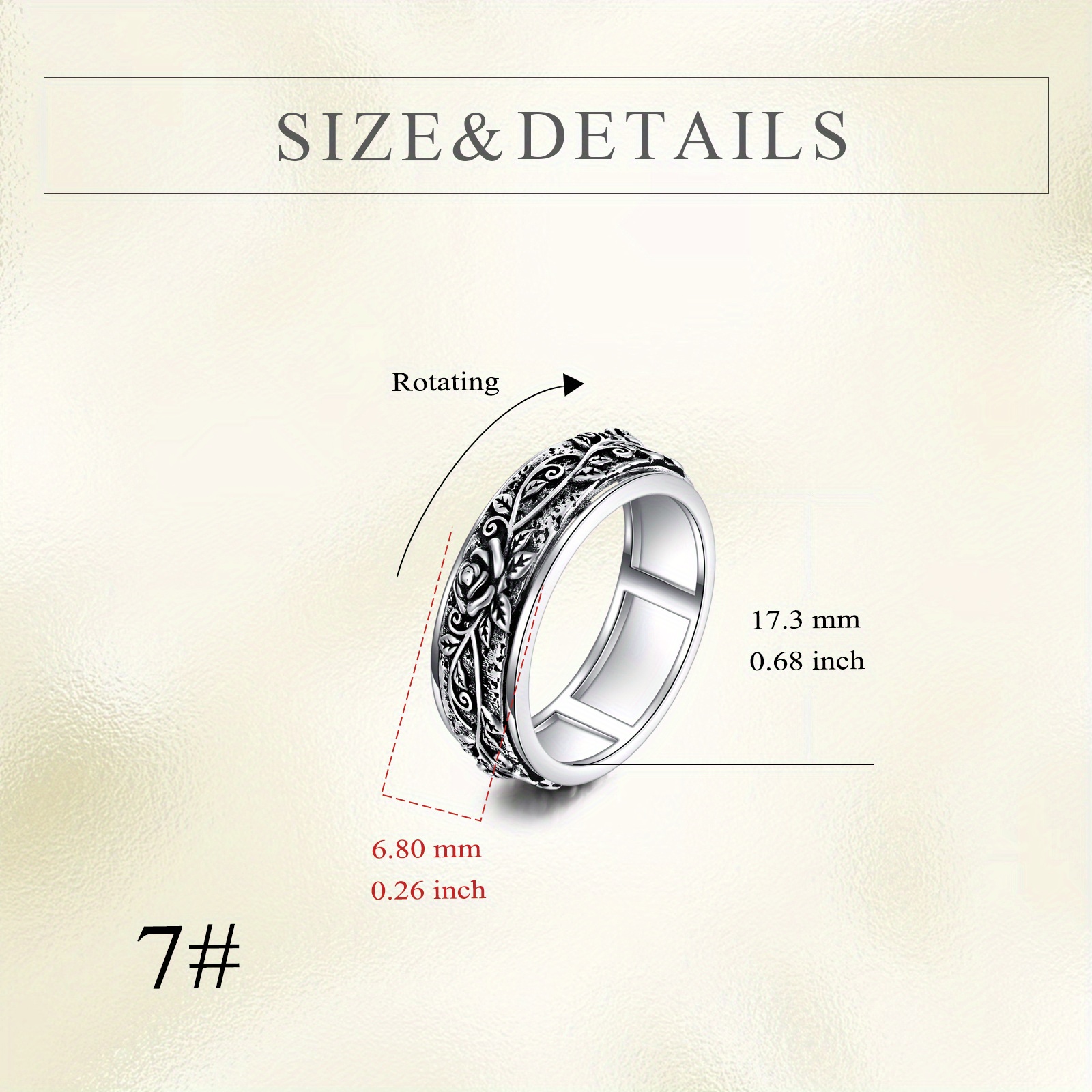   spinner ring 925 sterling silvery   ring anxiety jewelry gift for women men Product details 4