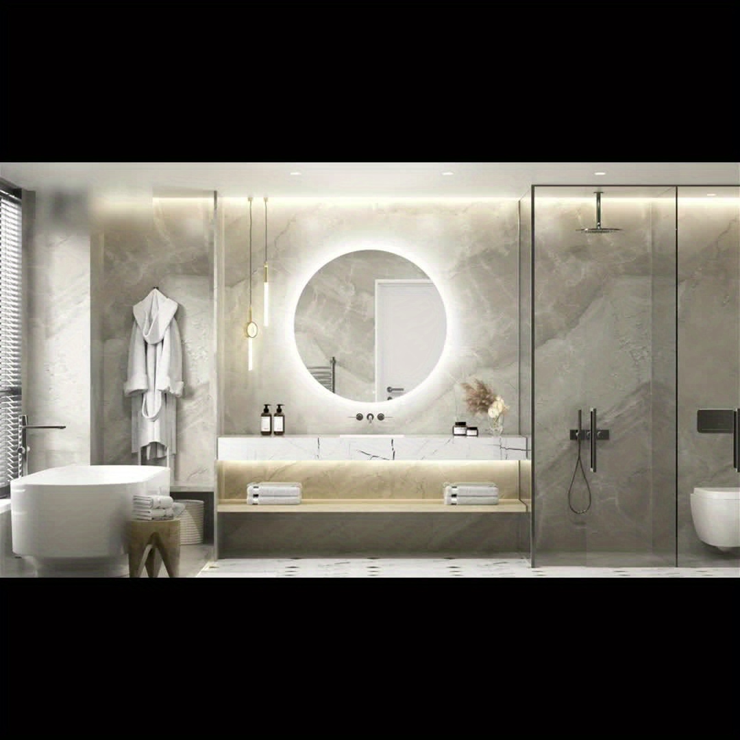 MKYOKO Espejo de baño LED montado en la Pared, Espejo de baño antivaho con  botón táctil